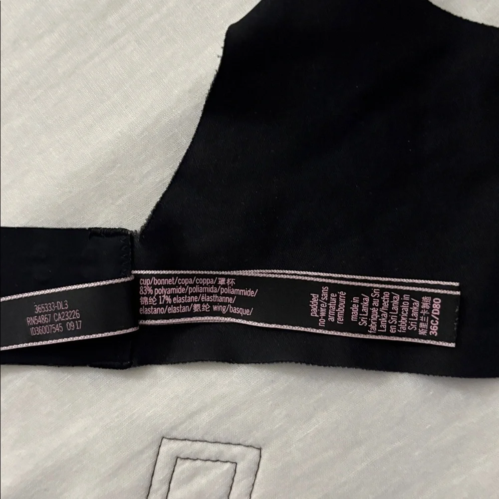Black Push-Up Bra with V-Detail - Women Intimates - Picture 2 of 5